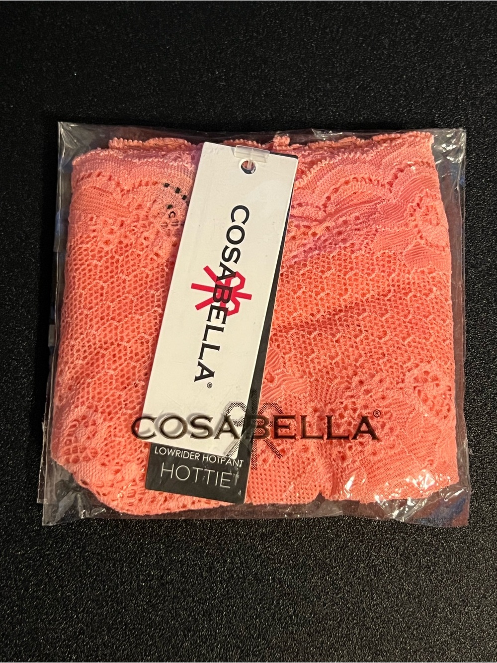 NWT Cosabella Trenta Lace Lowridee Hotpant Hottie Brief Panty in Geranium Pink